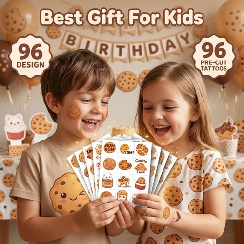 96 Cute Cookie Temporary Tattoos for Kids