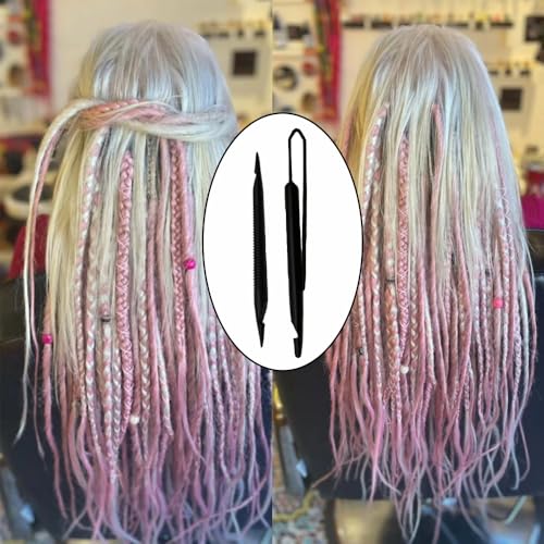 NentMent 2-Pack Loc Interlocking Tool Dual-End Dreadlock Crochet Hooks