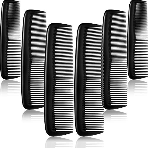 Pocket Hair Combs Set - Fine Tooth Hairbrushes in Black, 12 Pieces