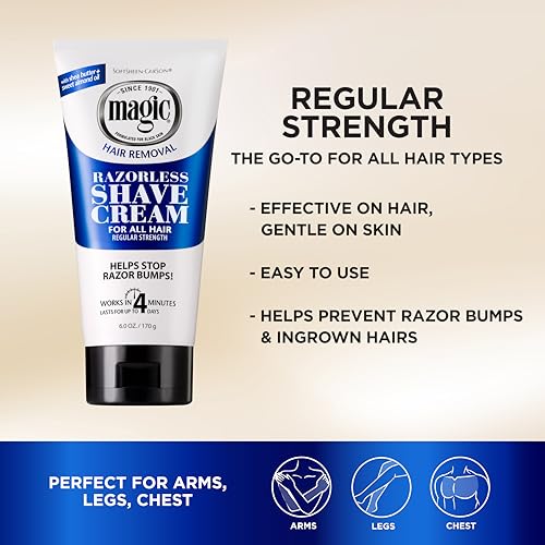 SoftSheen-Carson Magic Razorless Shaving Cream 6oz Pack of 2 for Bald Head & Body Hair Removal