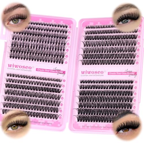 Wiwoseo Cluster Lash Extensions 560pcs - D Curl 8-16mm