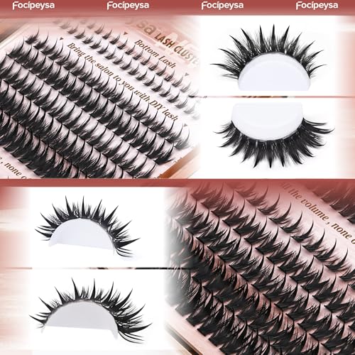 Focipeysa Wispy Lash Clusters Kit Spike Lash Extensions Kit 50D 80D Cluster Lashes Kit 10-16mm Clusters Lash Extension Manga Wispy Individual Eyelashes Extension DIY Salon Effect Lash Extension
