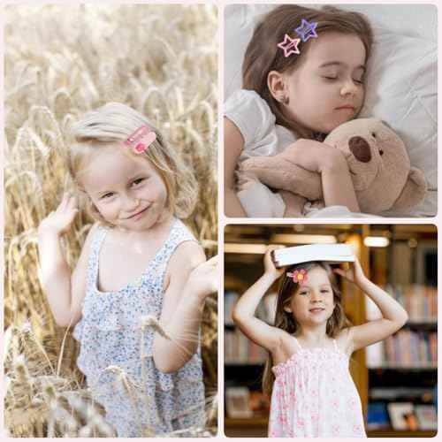 889 pcs Elastic Hair Ties for Girls Hair Accessories Ponytail Holders Colorful Rubber Bands Set with 14 pcs Cute Hair Clip