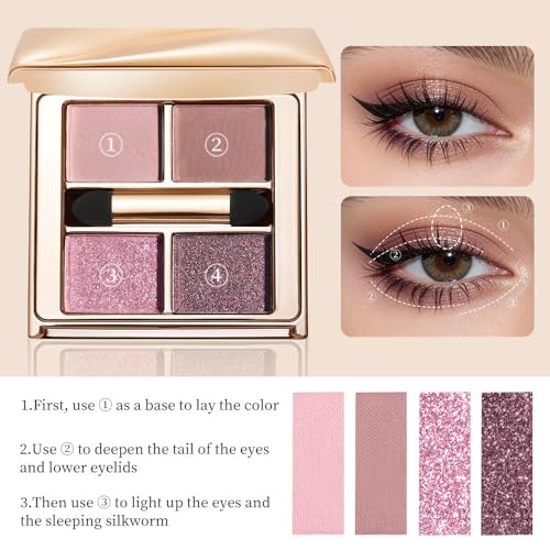 Matte Eyeshadow Palette for Green Eyes - Neutral Pink Brown Mauve