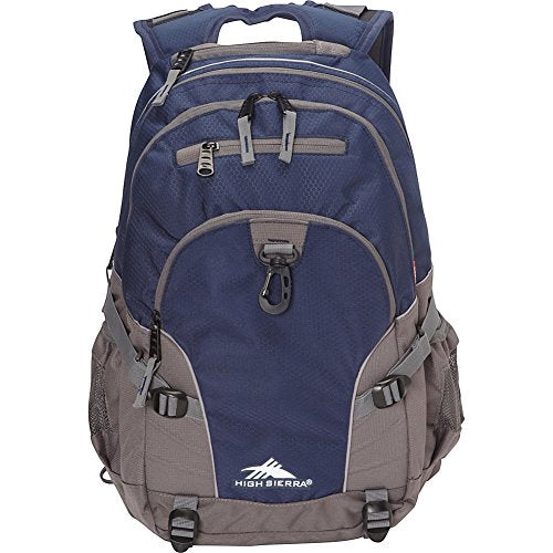 High Sierra Loop Backpack, Travel, or Work Bookbag with tablet sleeve, One Size, True Navy/Graphite Blue