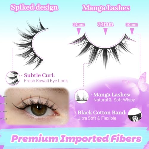 Losha Manga Lashes - 7 Pairs Natural Anime Style Eyelashes