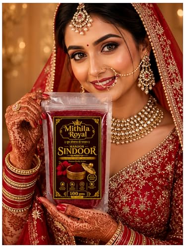 Organic Maroon Sindoor Powder Compact for Bridal & Daily Use