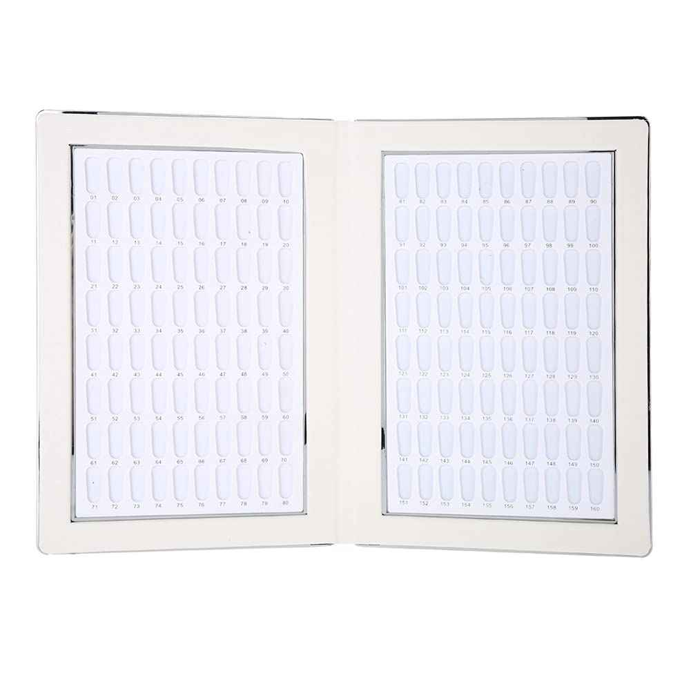 160 Slots Nail Gel Color Card Nail Polish Display Chart Book Nail Polish Color Card Nail Art Showing Shelf Suitable for Manicurists or DIY(Gold)