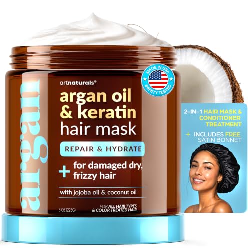 ArtNaturals Argan Oil 2-Step Deep Repair Hair Mask & Silk Bonnet
