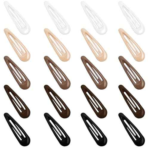 Snap Hair Clips for Women Water Drop Non Slip Hair Barrettes Heavy Coated Metal Hair Clips Accessory Mixed Color 20 PCS 1.89"