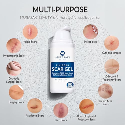 100% Silicone Scar Gel 2 Pack: 2 x 1.06oz Tubes for Surgical Scars, C-Section, Acne, Keloids, Burns, Stretch Marks ? Advanced Scar Treatment for Old & New Scars