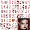 Halloween Fake Scar Tattoos - 60 Sheets Zombie Wound Stickers