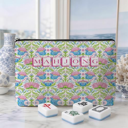 Mahjong Tile Bag Pink Tulip | American Mahjong Storage Case