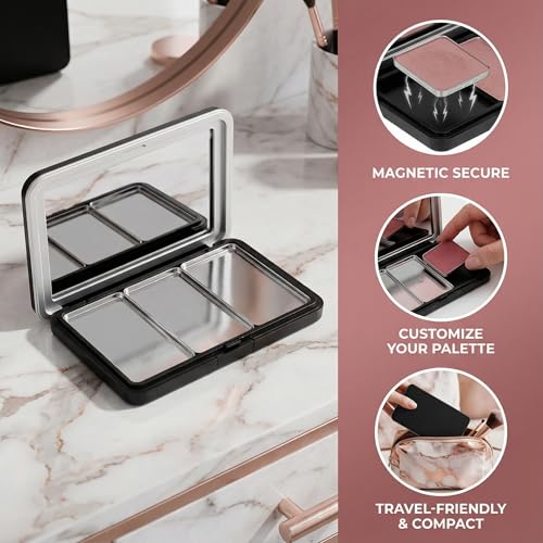 Refillable Magnetic Eyeshadow Palette with Mirror - 3 Grid