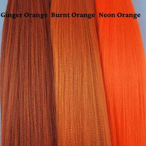 Gozill Ginger Orange Braiding Hair Pre Stretched Kanekalon Braiding Hair Extension 26 Inch Colored Synthetic Fake Hair for Braiding