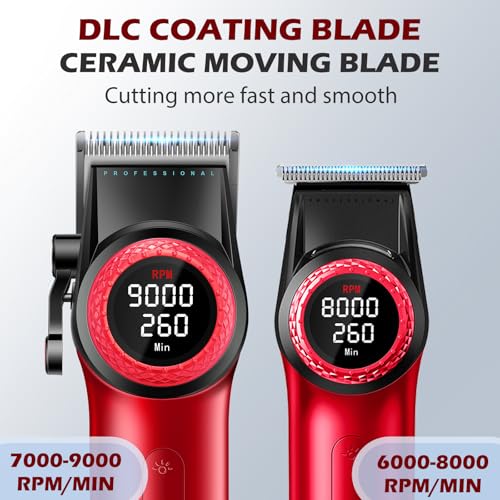 VGR Professional Hair Clipper & Trimmer Set, Cordless Barber Clippers with DLC Blade
