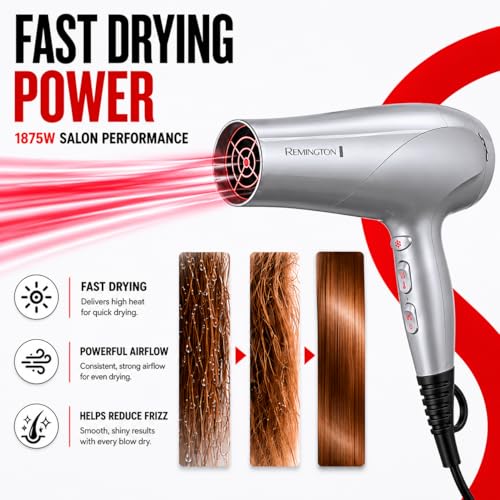Remington Damage Protection Hair Dryer with Ionic Tourmaline, 1875W