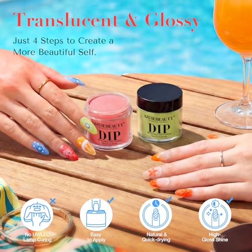 AZUREBEAUTY 6-Color Dip Powder Nail Kit - Neon Jelly Summer Shades