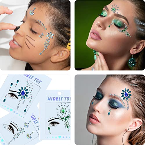 Face Jewels Rhinestone Stickers & Chunky Glitter Set