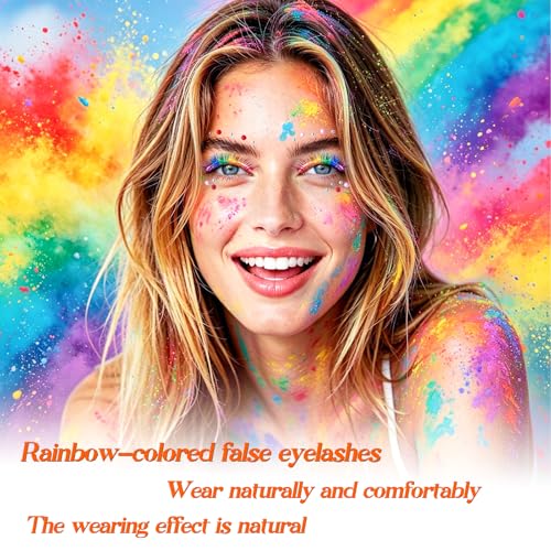 5 Pairs 3D Mink Rainbow Lashes & Face Gems Set