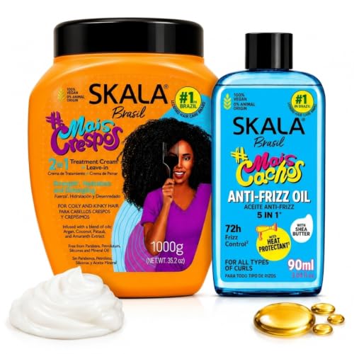 SKALA Mais Crespos 4C Curl Defining Cream 1000g + Anti Frizz Oil