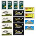 Double Edge Safety Razor Blades Sampler Pack for Men-Includes 4 Top Global Brands: Feather Astra Personna Derby-Comfortable Shaving ?Fits All Double Edge Safety Razors (100)