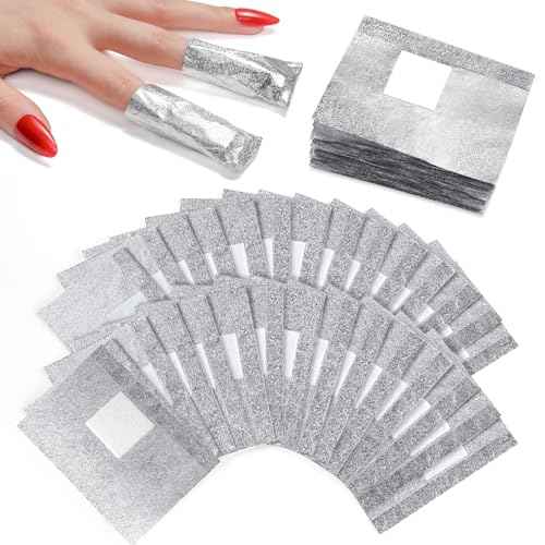 Makartt Nail Polish Remover Soak off Foils ? Gel Polish Remover Foil Nail Wraps with 1.18 inch Pre-attached Lint Free Larger Cotton Pads for Gel Nail Removal at Home or Salon(100 Pcs)