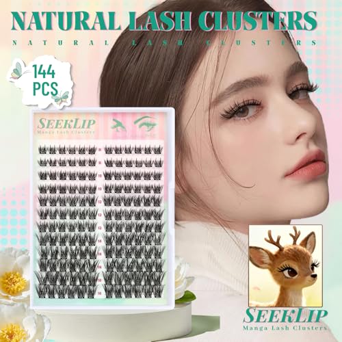Manga Eyelash Extensions - Natural Fluffy Cluster Lashes 144PCS
