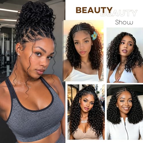 Burmese Curly Crochet Hair Extensions 12 Inch 60g 1B Black
