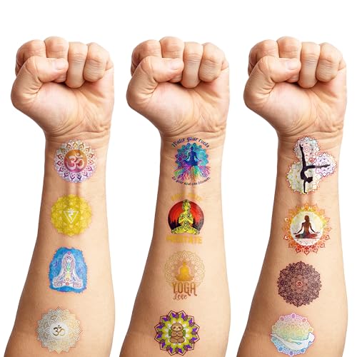 100 PCS Yoga Temporary Tattoos - Mandala Flower Designs for Party Favors