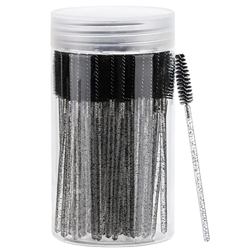 100 Disposable Mascara Wands with Reusable Container - Eyelash Brushes