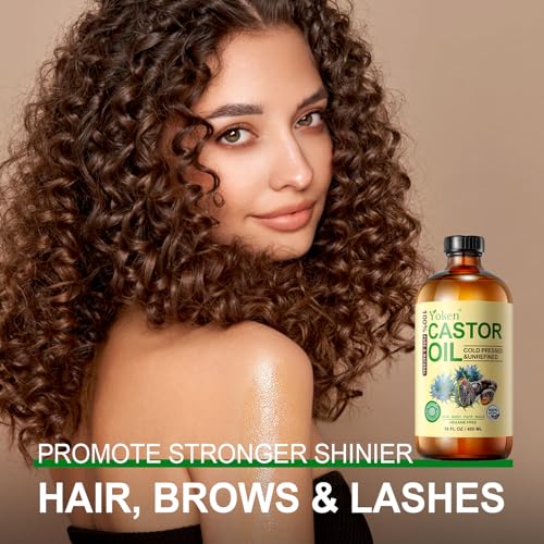 Jojoba Oil 4oz & Castor Oil 16oz Set: Both in Glass Bottle, 100% Pure & Natural, EWG Verified, Cold Pressed, Virgin, Hexane Free - Best Carrier Oils Hair Oils Facial Oils, Hydrating & Nourishing