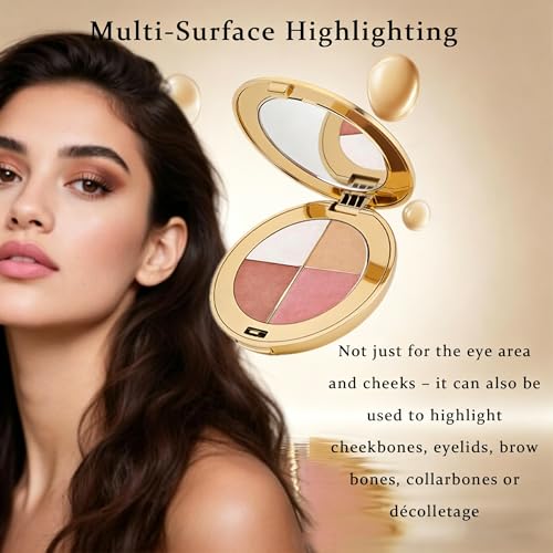 4-in-1 Eye & Cheek Palette - Radiant Glow Highlighter & Eyeshadow