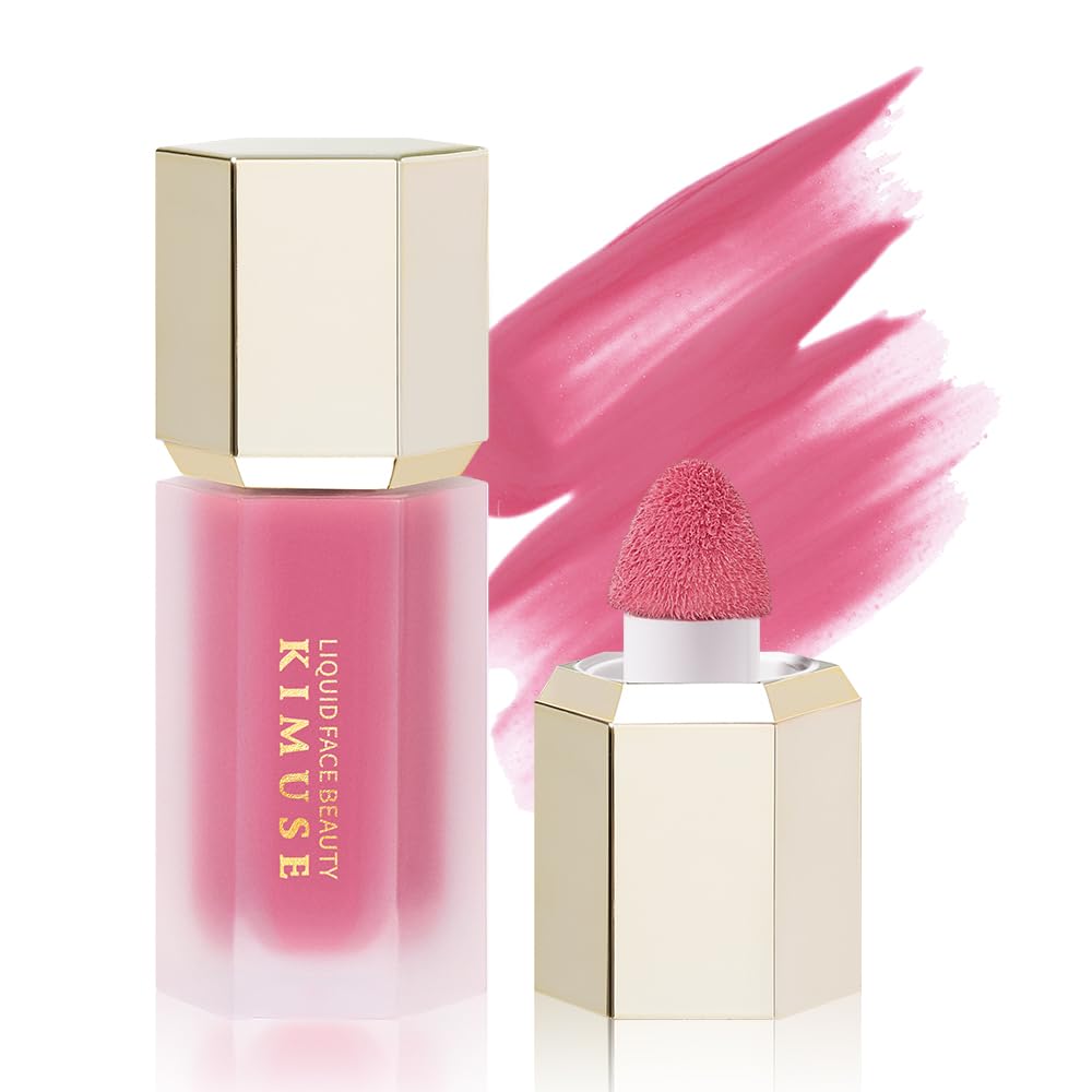 KIMUSE Soft Cream Blush Makeup, Liquid Blush for Cheeks, Weightless, Long-Wearing, Smudge Proof, Natural-Looking, Dewy Finish