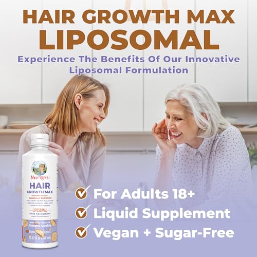 MaryRuth's Women's Hair Growth MAX Liposomal | with Lustriva® + Biotin 10000mcg + Pumpkin Seed Oil| Thicker Hair | Hair Care | Wrinkles, Fine Lines, Skin Care | Ages 18+ | 15.22 Fl Oz