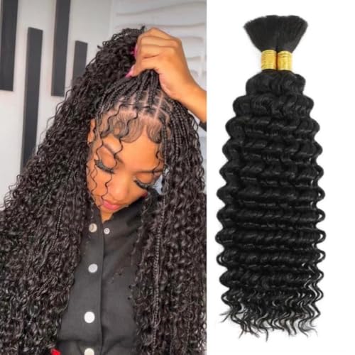 24-Inch Deep Wave Boho Braiding Hair - 100% Human Hair Bundles