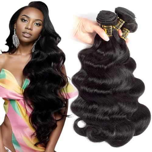 QTHAIR 16A Body Wave Brazilian Virgin Human Hair 18" 20" 22" 300g Natural Color 100% Unprocessed Brazilian Body Wave Hair Bundles Brazilian Virgin Hair for All Women