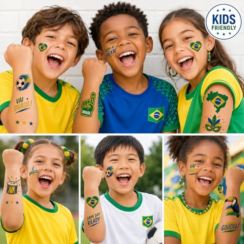 World Cup Temporary Tattoos - 22 Soccer Fan Designs, Waterproof