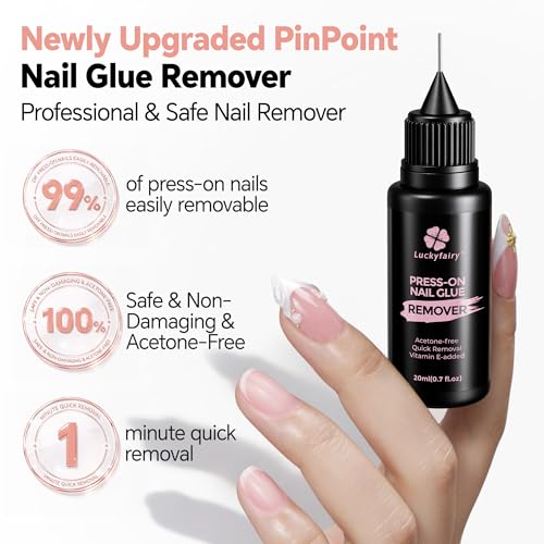 C-Pinpoint Luckyfairy Nail Glue Remover 20ml x 2pcs - Precise & Gentle, Acetone-Free