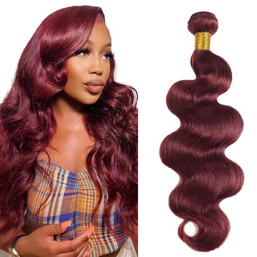 #99J Burgundy Human Hair Body Wave Bundles 14 Inch | GtaiiReu