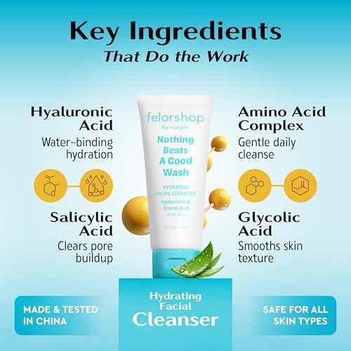 Hydrating Facial Cleanser | Daily Face Wash for All Skin Types | Hyaluronic Acid + Amino Acid | Non-Drying Oil Control Face Wash | 100 G