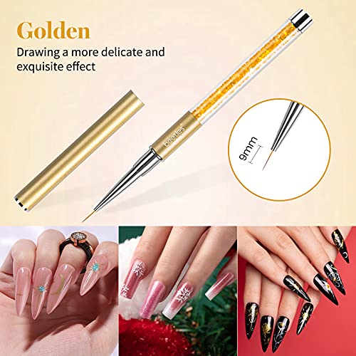 Beetles Gel Nail Polish with 5pcs Nail Art Liner Brushes Set, 20 Colors Fantasyland Collection Pastel Bright Pink Purple Navy Blue Green Glitter Led Soak Off Trendy Spring Summer Manicure Kit