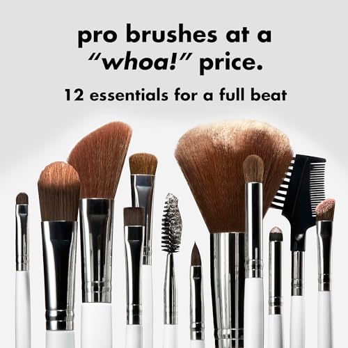 e.l.f. Professional 12-Piece Makeup Brush Set - Vegan Cruelty-Free Complete Collection