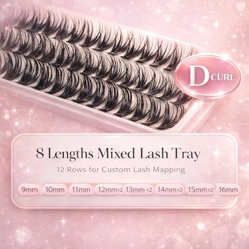 Lash Clusters Kit 480Pcs 9-16mm D Curl Fluffy Extensions