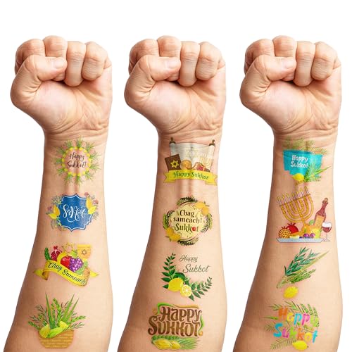 100 PCS Sukkot Temporary Tattoos for Kids Party Favors