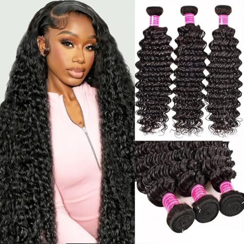 Isarella 20-Inch Deep Wave Human Hair Bundles - 100% Brazilian Virgin