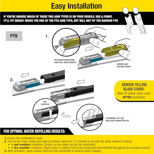 Rain-X 810202 Latitude 2-In-1 Water Repellent Wiper Blades, 14 Inch Windshield Wipers (Pack Of 2), Automotive Replacement Windshield Wiper Blades With Patented Rain-X Water Repellency Formula