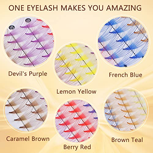 Color Cluster Lashes 6-Pack 10D 14mm Natural Fiber