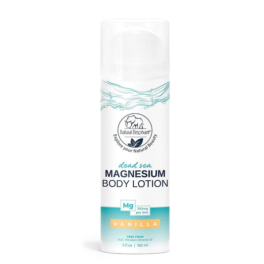 Natural Elephant Dead Sea Magnesium Body Lotion Nourishing and Moisturizing 5 oz (150 ml) Vanilla Scent