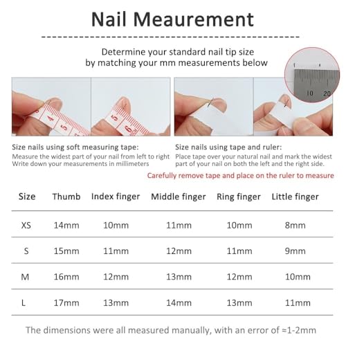 Handmade Long Blue Press-On Nails - Size L Fake Nails Set (1 Pack)